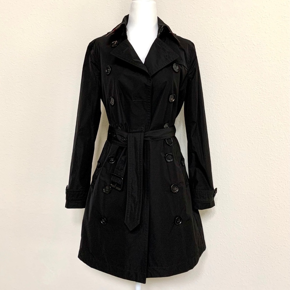 Burberry Kingston Trench Coat Black US Size 2 New